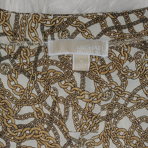 Michael Kors Brown and Cream Textured Blouse with Long Sleeves - Picture 5 of 10